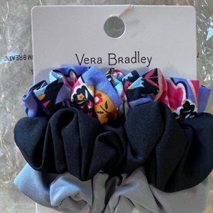 Vera Bradley MURAL GARDEN Set of 3 Hair Scrunchies NWT